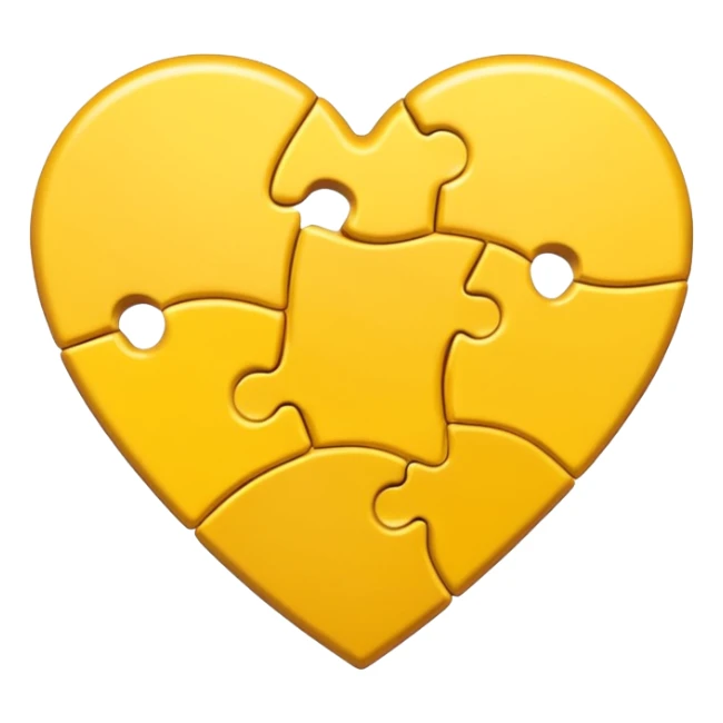 yellow heart with a puzzle piece sticker