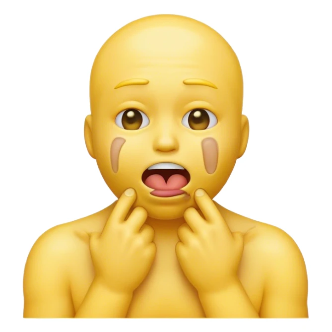 yellow emoji person choking themselves  sticker