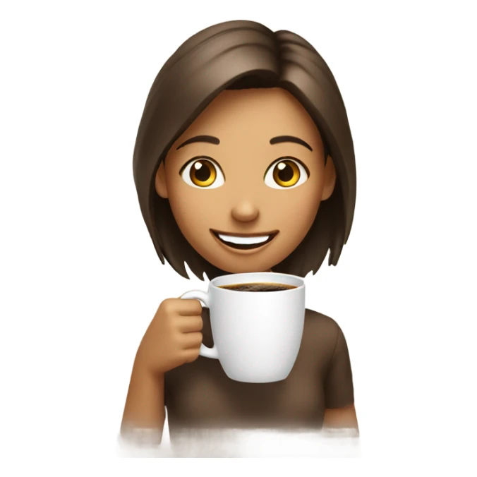 smiling girl with coffee cup  sticker