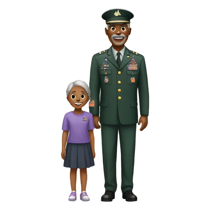 Veteran with granddaughter sticker