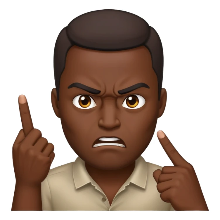 dark male sticking up middle finger sticker