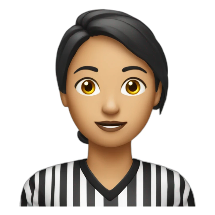 female basketball referee with whistle in hand without cap sticker
