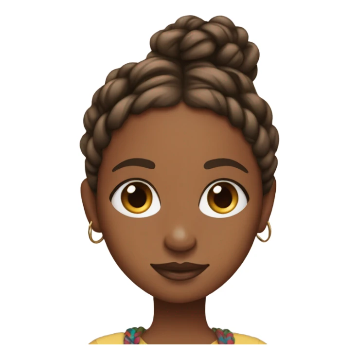 Brown skin girl with boho braids and a graphic tee sticker