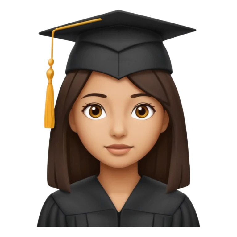 Niña graduada morena pelo liso  sticker
