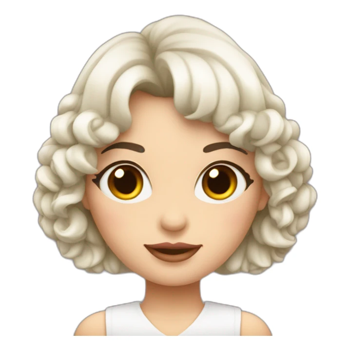 mujer de piel blanca con flequillo y anteojos rosas sticker