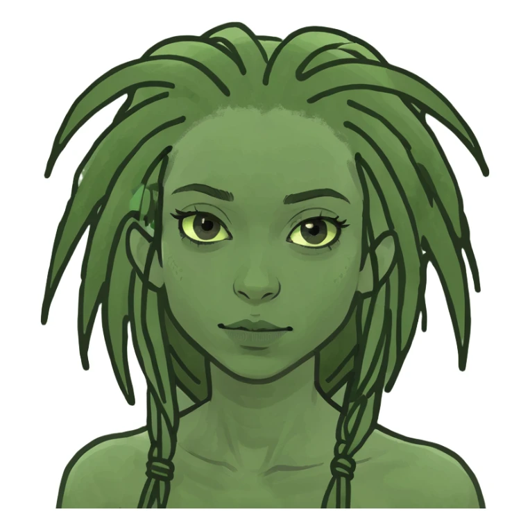 Girl with green dreads sticker