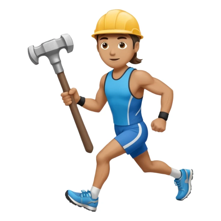An emoji representing the ironman challenge event long-distance marathon for an mmorpg player who crafts everything themselves the hard way, and does not buy or sell items in-game. sticker