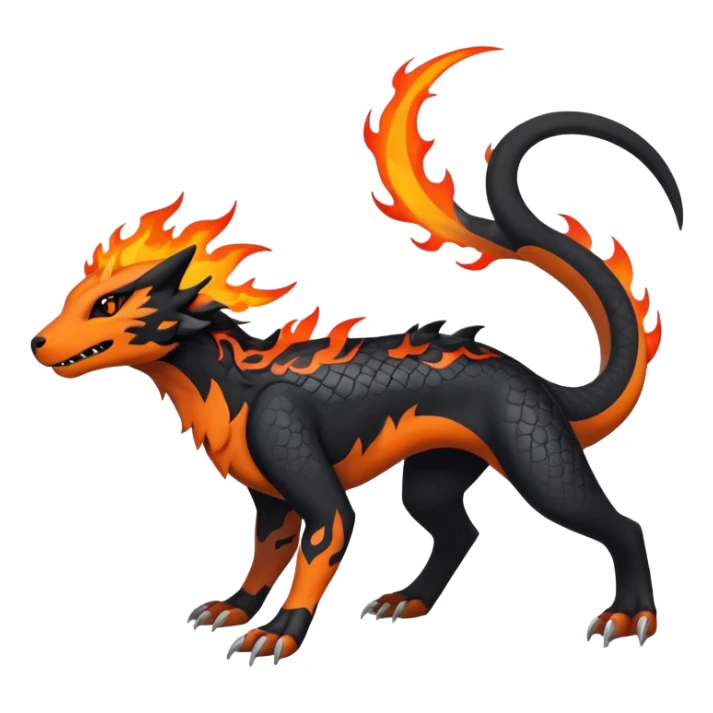 Salandit-Litten-Houndour-Fakémon-hybrid-creature (full body)  sticker
