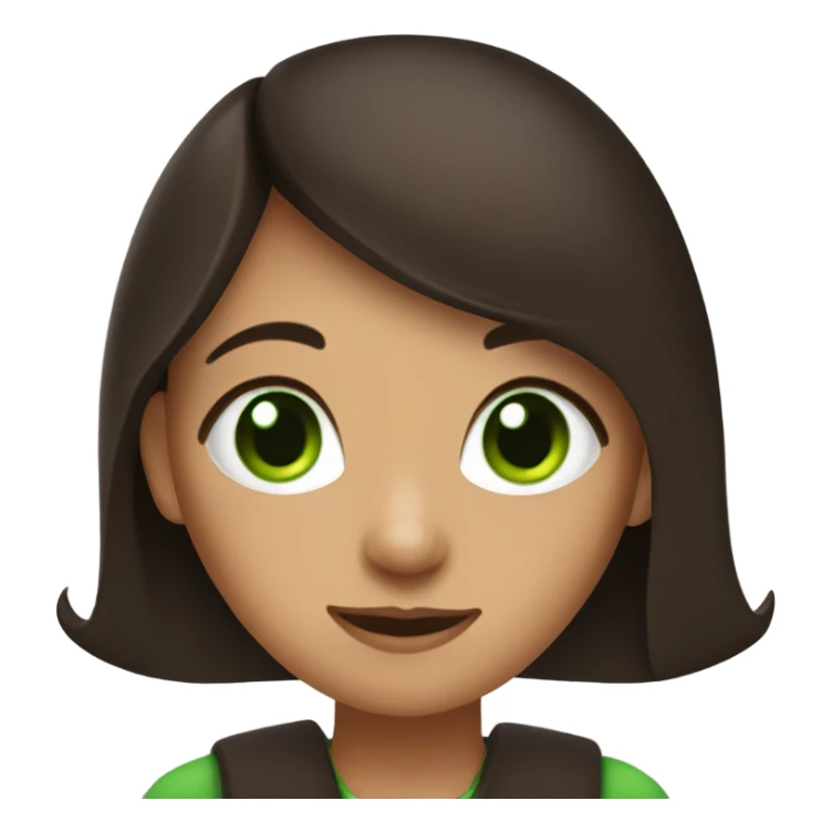 brunette girl with green eyes and devil horns sticker