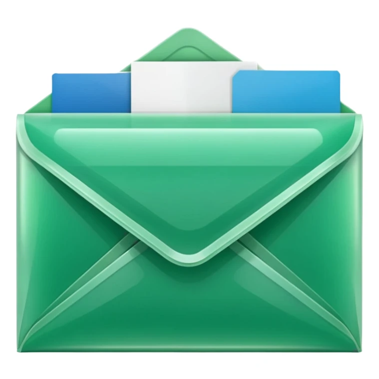 A simple emoji-style icon of a transparent green plastic gym folder envelope, slightly open, with clean edges, soft shine, and subtle shading, conveying fitness organization and active lifestyle.

 sticker