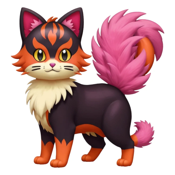 Liepard-Skitty-Sprigatito-Litten-Pokémon-fusion-creature (full body) sticker