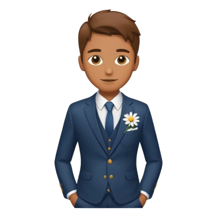 G Dradon,Stylish guy with single daisy in pocket sticker