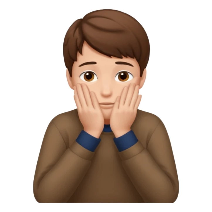Create a shyness imoji Boys imoji Boys imoji hand in face hand in full face sticker