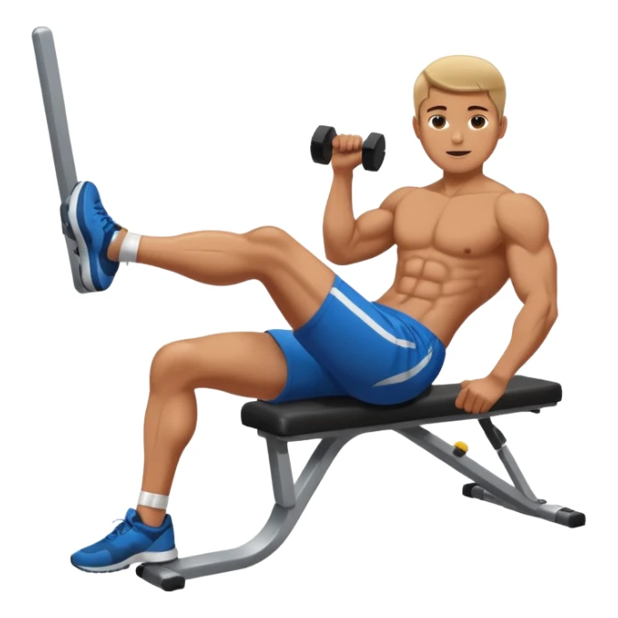 persona haciendo abdominales de piernas en el gimnasio sticker