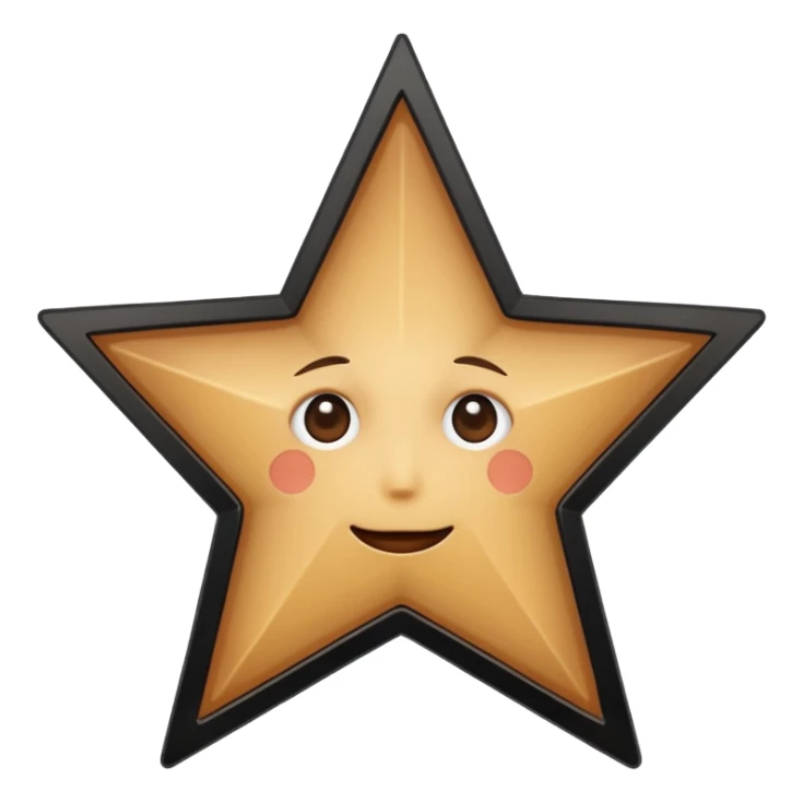 wooden wall picture frame of a star no eyes sticker