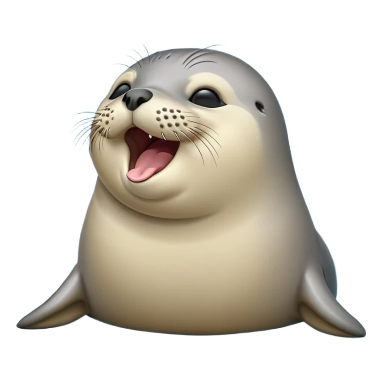 cinematic-cute-yawning-harbour-seal-portrait-emoji,-head-tilted-slightly-with-a-dramatic,-wide-open-yawn,-showcasing-a-smooth,-rounded-body-with-gently-drooping-features-and-sleepy,-half-closed-eyes,-simplified-yet-irresistibly-adorable sticker