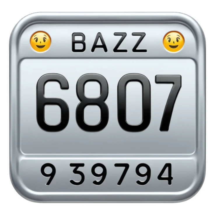 Make a car number plate say BGZ9007 sticker