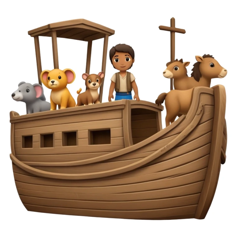 Noah with animals boarding a large wooden ark sticker