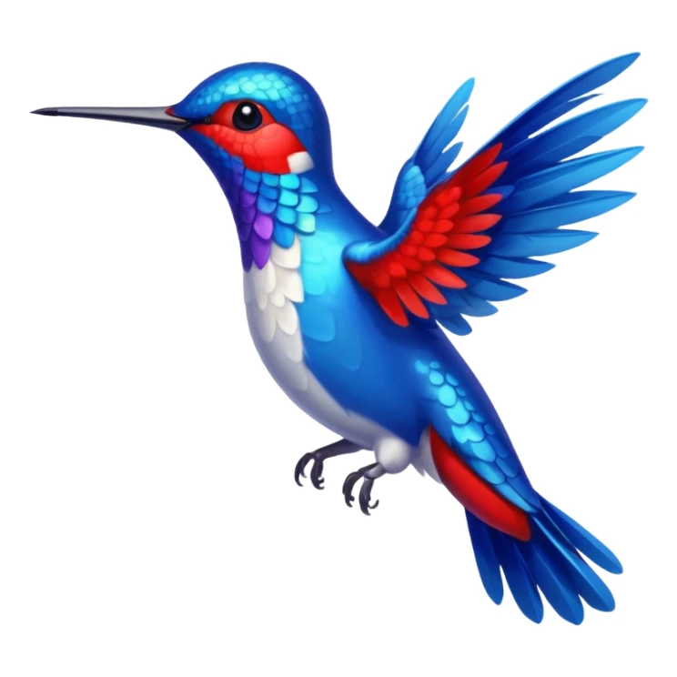 beija-flor com pluma toda azul e apenas o pé vermelho sticker