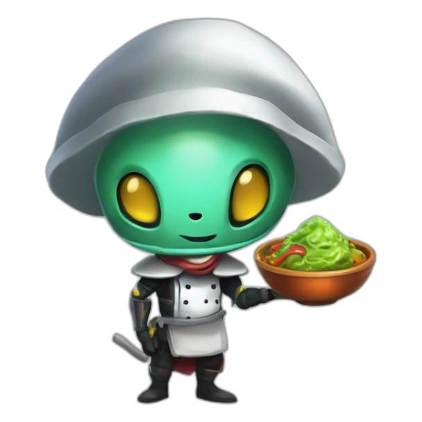 alien chef scifi roguelike rpg style inspired by slay the spire digital art sticker