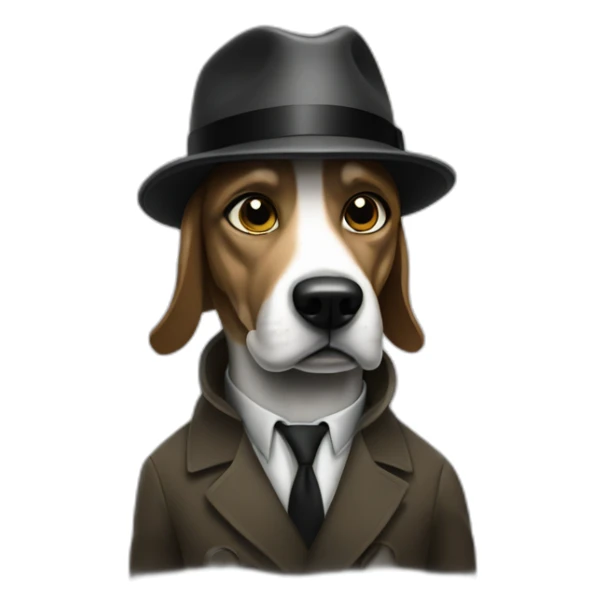 dog starring in film noir movie sticker