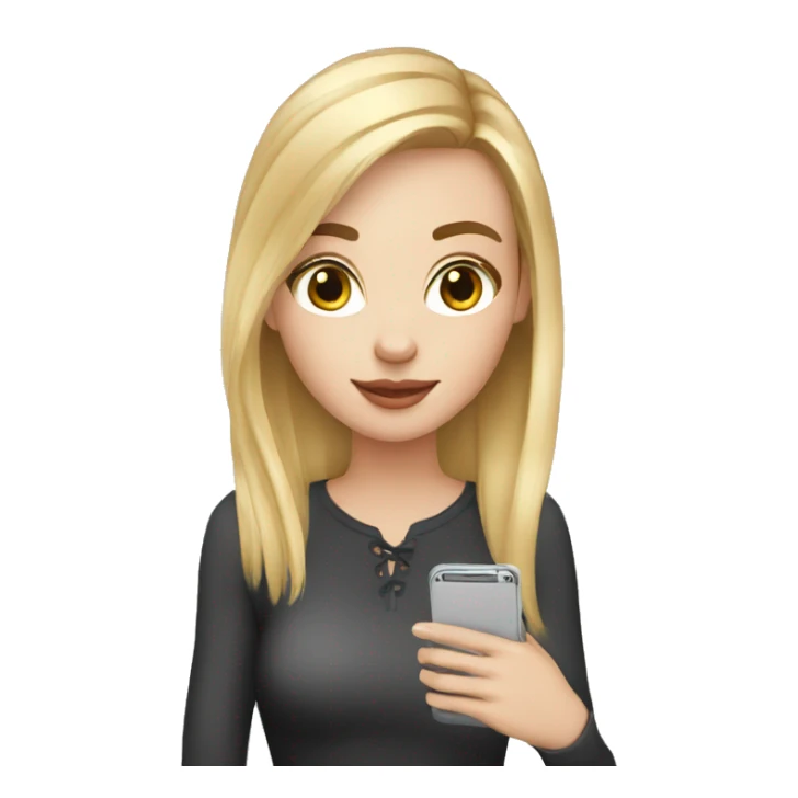 young white girl blogger with iPhone sticker