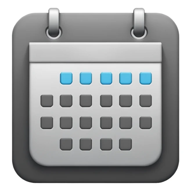 calendar icon, Apple emoji style, no numbers or letters, only shapes sticker