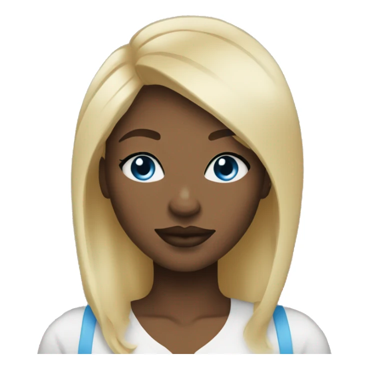 black woman blonde hair blue eyes full lips sticker