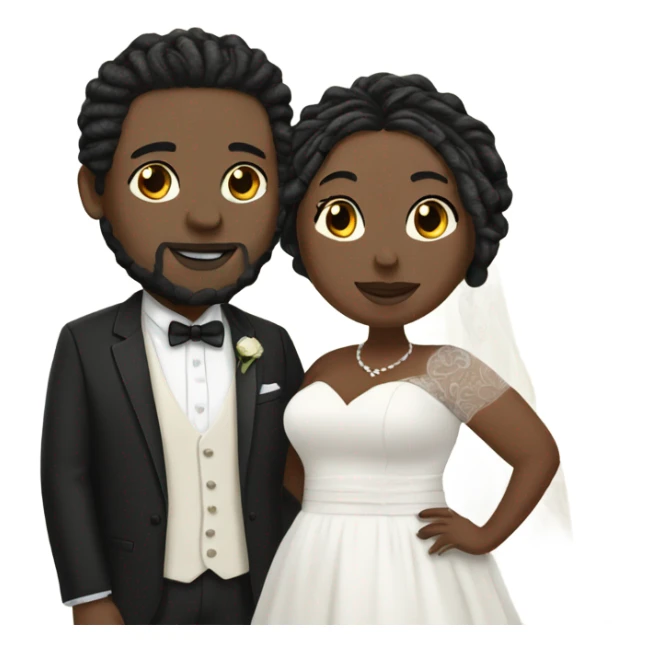 Plus size couple wedding pale with locs sticker
