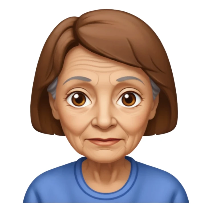 Old Lady 44 age brown hair light skin sticker