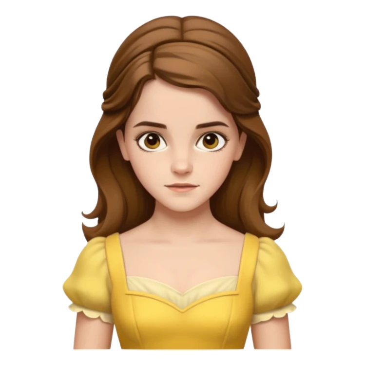 emma watson long hair as belle Cinematic Realistic sticker