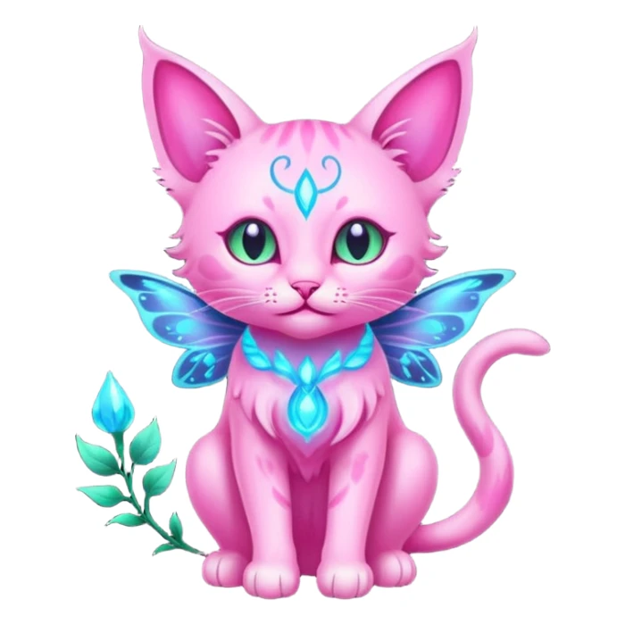 Pink Bioluminescent Stupid Faerie-feline-god sticker