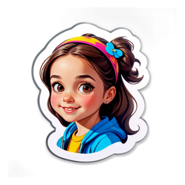 realistic portrait of girl sticker