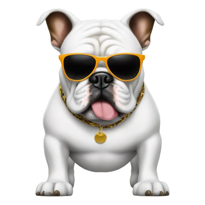 Bulldog with sunglasses sticker