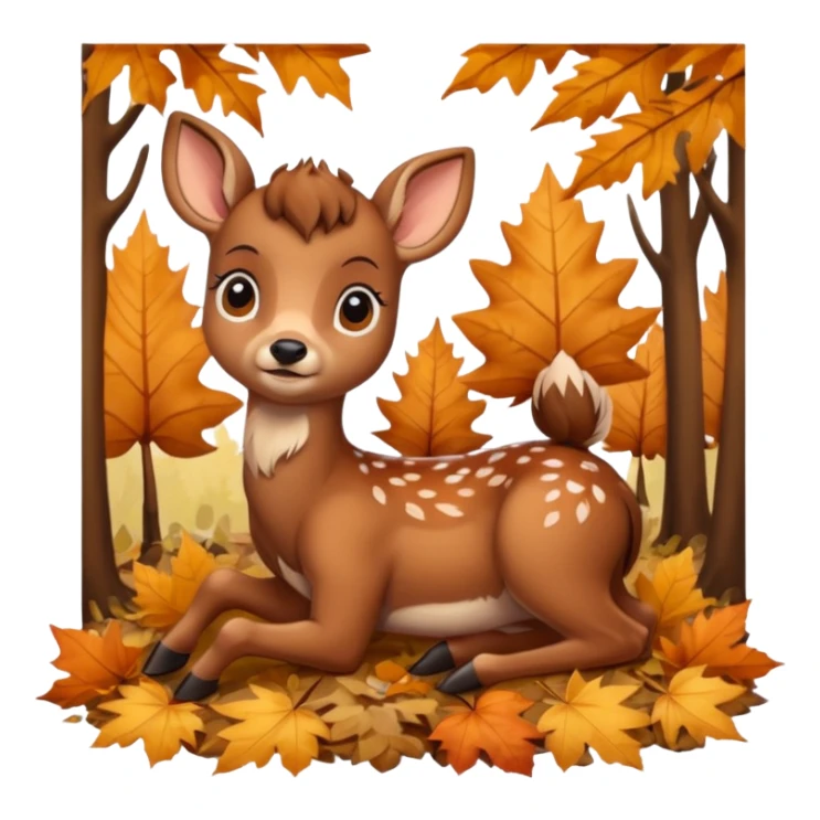 Baby deer bambi in autumn  sticker