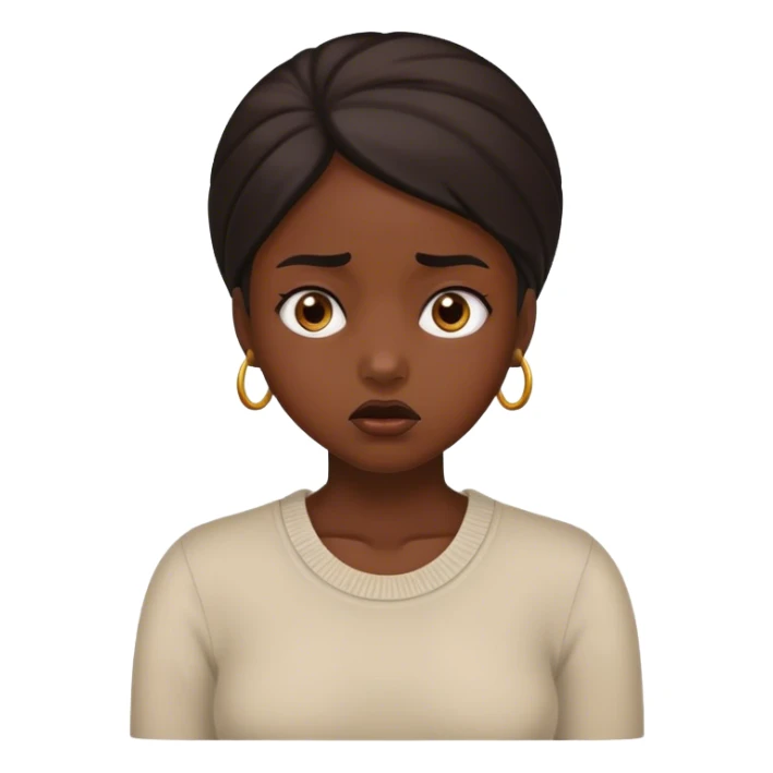 darkskin girl thinking and confused sticker
