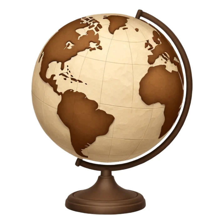 Papier-Mâché Globe with paper only globe sticker