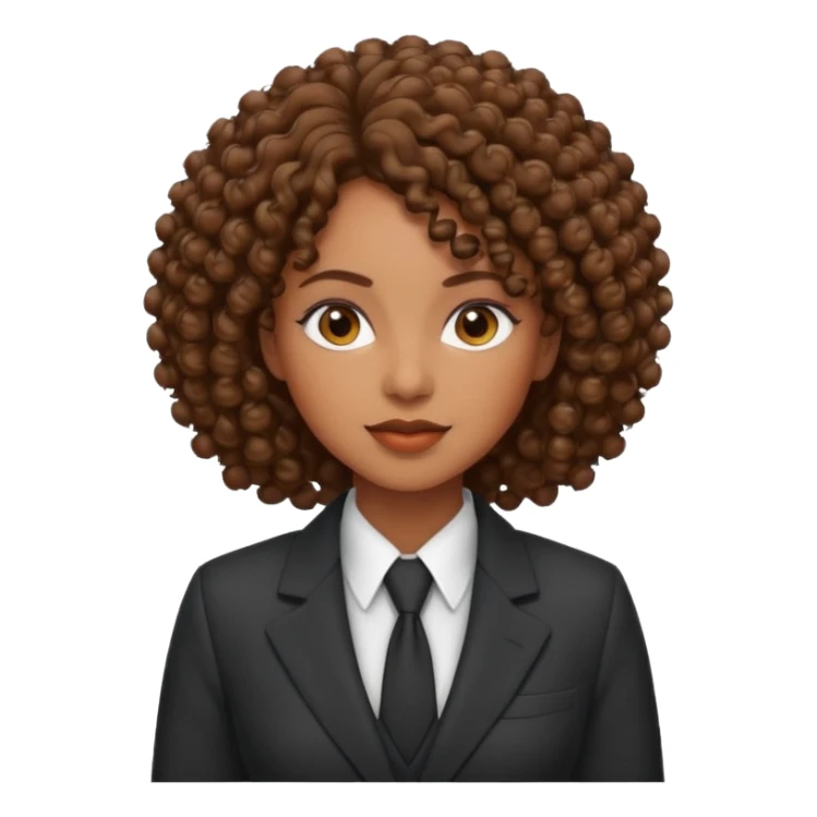 curly-haired black woman in a suit sticker
