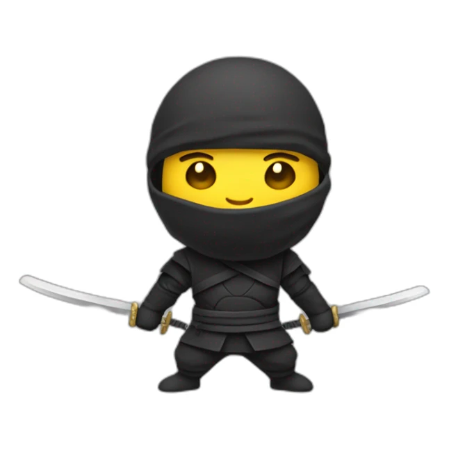 L’emoji ninja qui découpe l’emoji chat  sticker