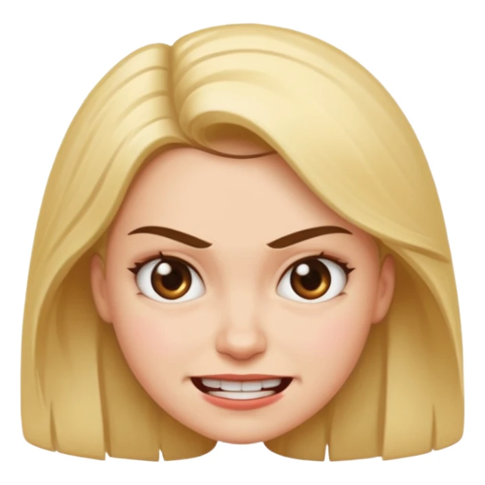 smiling woman and little angry woman sticker