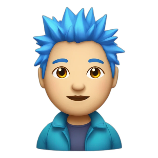 Older fat lesbian Chilean very short spiky bright blue hair sticker