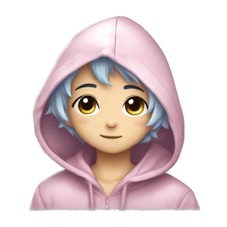 Cute Kawaii Beautiful Gorgeous Sparkly Shiny Blushing Anime Style Catboy With Pretty Hair And Hoodie sticker