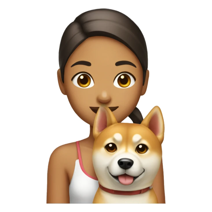 Girl with shiba inu dog sticker