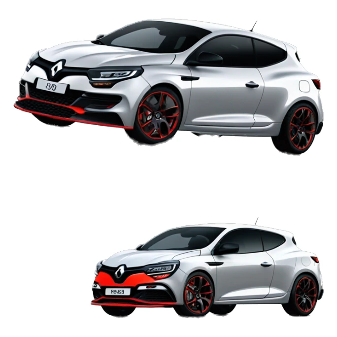 Renault megane rs black with red details sticker