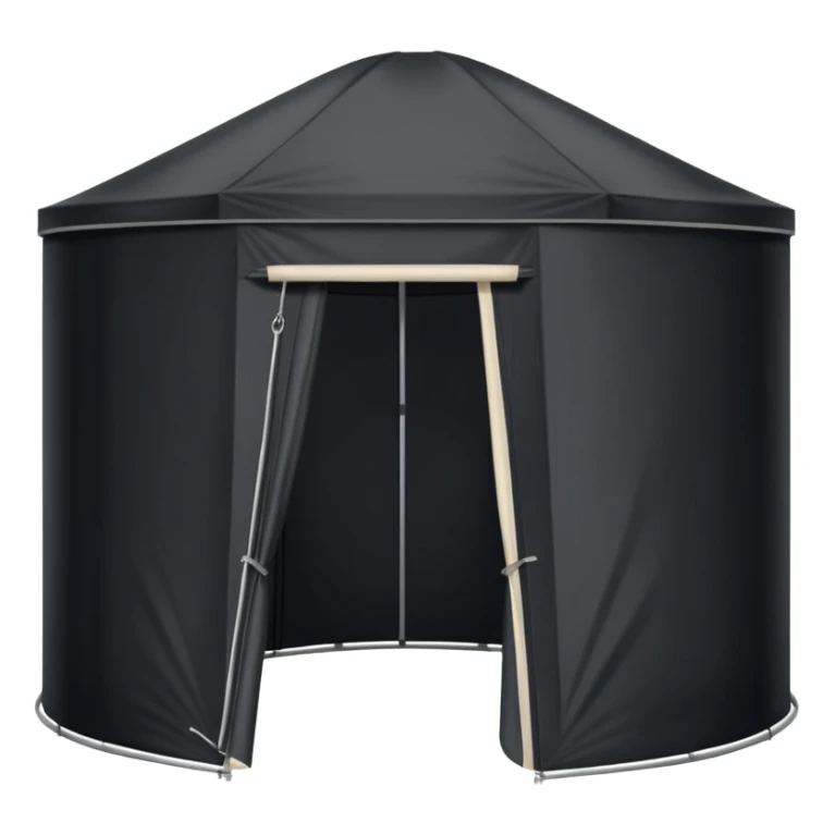 black Tall Oval Narrow Pop up open standing tent  sticker