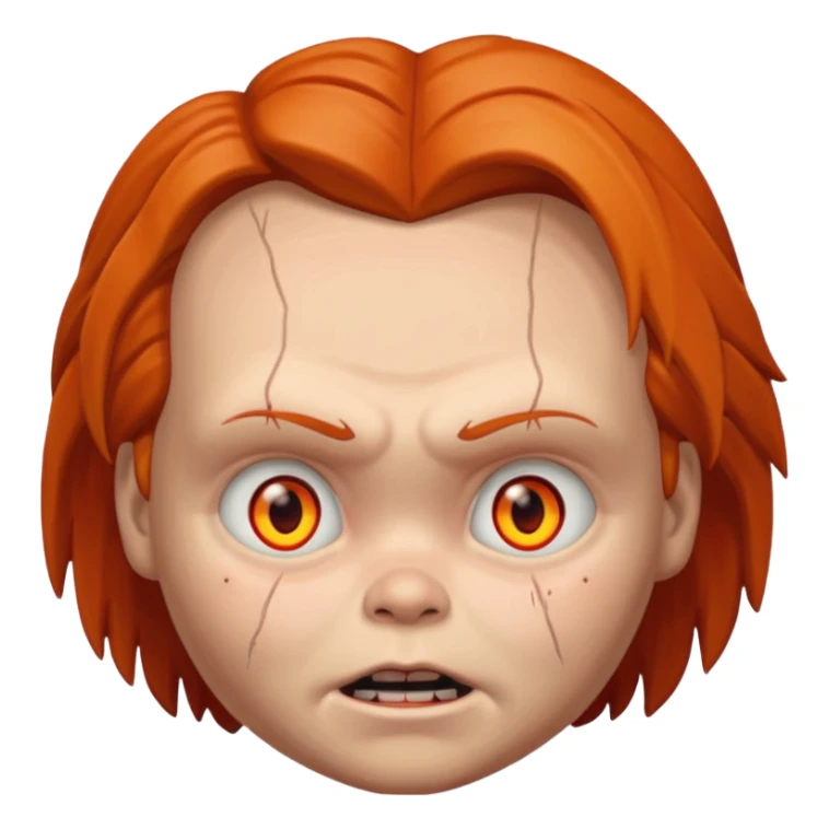 la tete chucky avec les yeux orange sticker