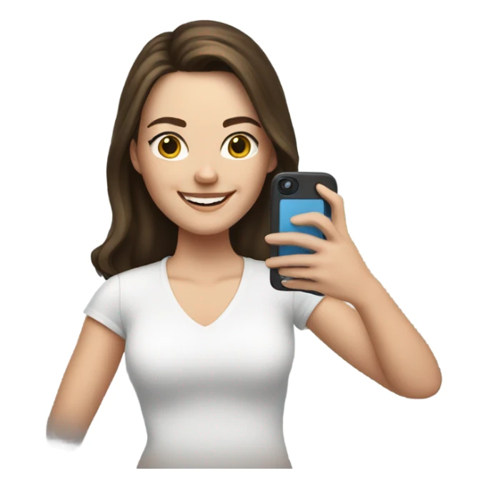 Brunette white Girl taking selfie with her phone sticker