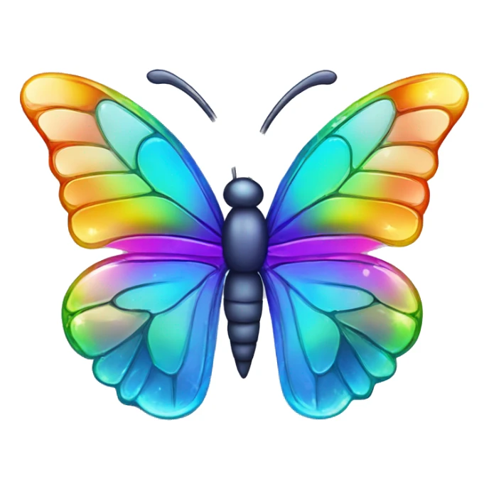 One Shiny-Colorful-Iridescent-Sparkle-Rainbow-Gradient-Crystal-Gem-Butterfly-Crystal-Fly sticker