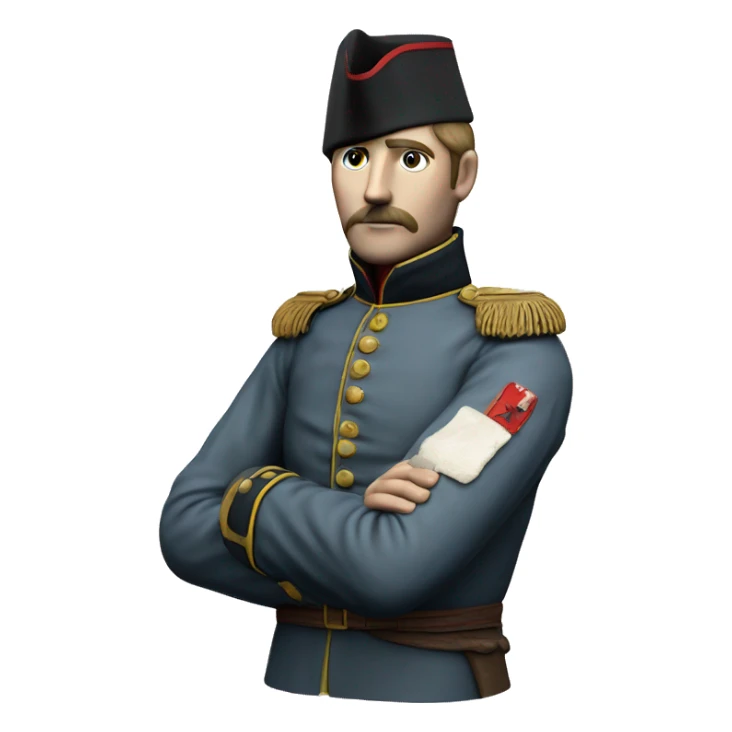 soldier in the Crimean War with a plaster cast on his arm sticker