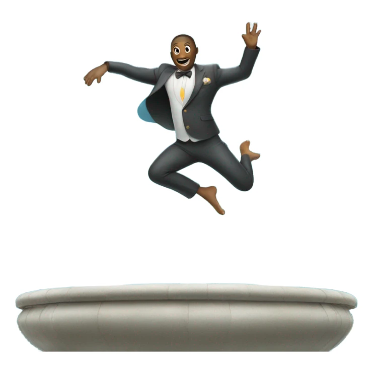 Man jumping in fountain wearing a dolphin suit sticker